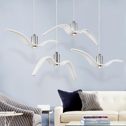 Resin Night Birds Silhouette Sky Freedom Seagull Pendant Light