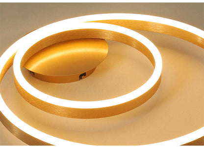 Golden Round Iron Led Ceiling Lights For Living Room Bedroom Indoor Home Lustre Lighting Fixtures Dimmable Lamps