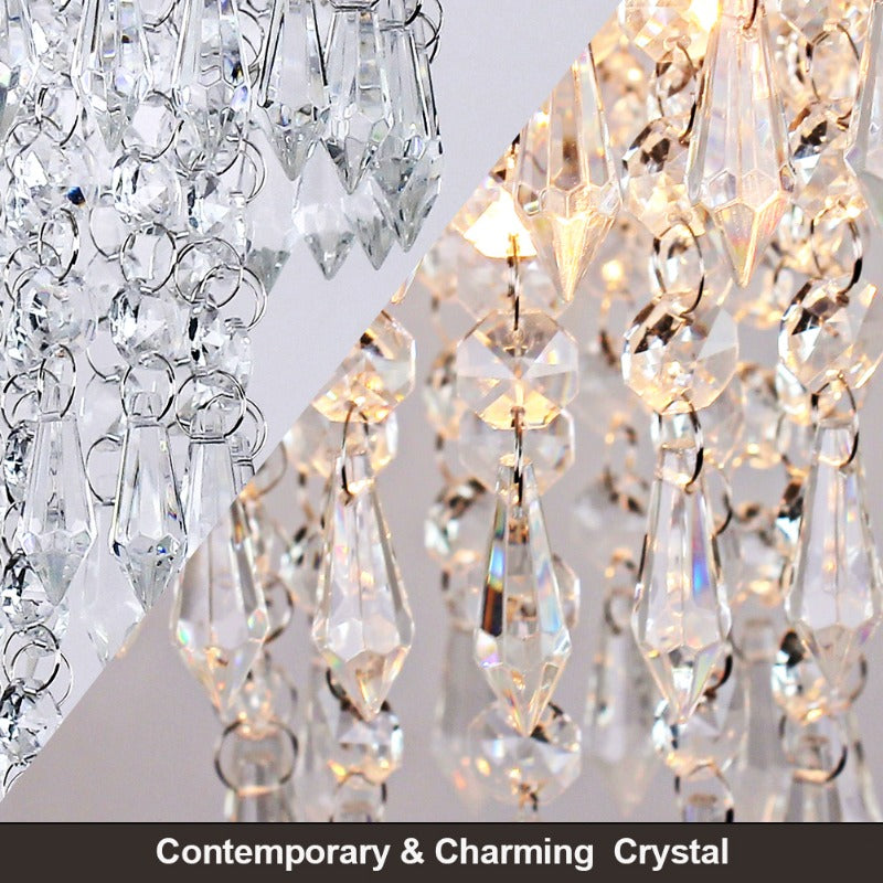 Luxury E27 3 Layers Sharp Beads Crystal Ceiling Lights Home Appliance Fixtures Decoration Lamp Living Room Decor