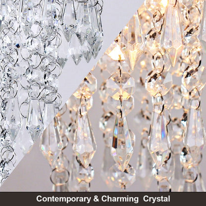 Luxury E27 3 Layers Sharp Beads Crystal Ceiling Lights Home Appliance Fixtures Decoration Lamp Living Room Decor