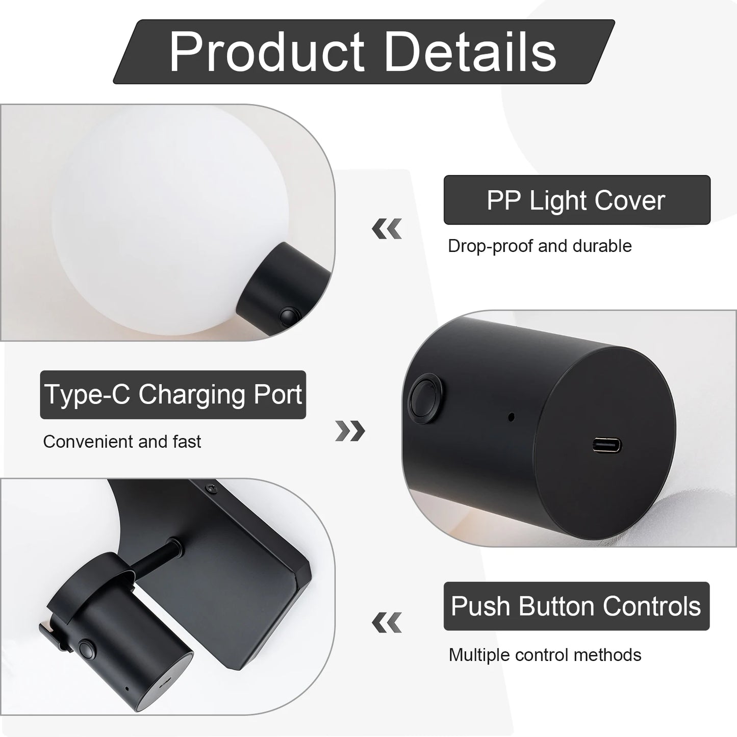 GGbingo Indoor Wall Light Lamp Suitable For Bedroom Bedside Living Room Light Fixture Decoration