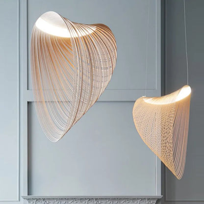 Nordic Modern Simple Wabi-sabi Style Wooden Chandelier Cafe Decorative Light Fixture