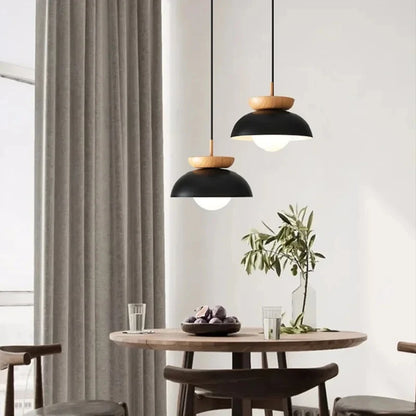 Modern LED Pendant Light  Minimalist Wooden Hanging Lamp for Aisle Balcony Cloakroom Interior Lighting Fixture