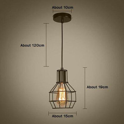 Modern Pendant Light Black Iron Hanging Cage Vintage E27Led Lamp Bulb Industrial Loft Retro Dining Room Restaurant Bar Counte