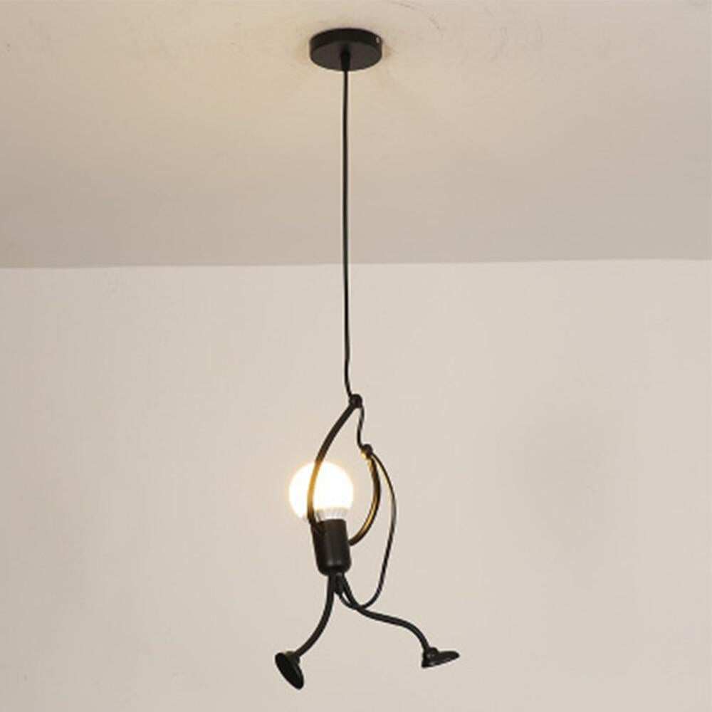 Loft Pendant Lights Climbing Man Art Hanging Lamp Metal Cord Hanger Home Decor Light Creative For Room Lighting Lamps Nordic
