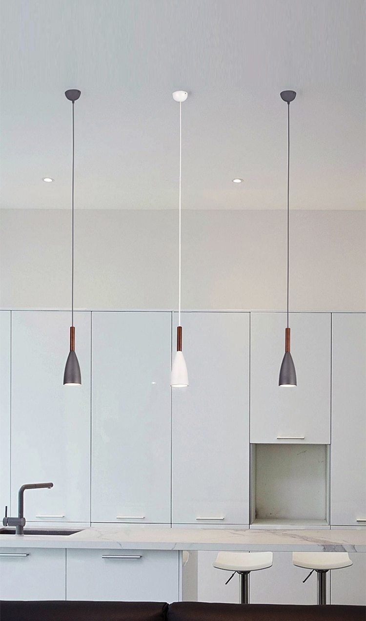 Nordic Minimalism Droplight E27 Aluminum Wood Pendant Lights, Home Restaurant Decor Lighting Lamp And Bar Showcase Spot Light