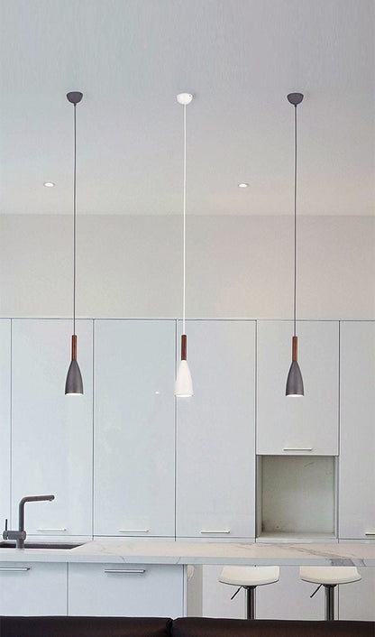 Nordic Minimalism Droplight E27 Aluminum Wood Pendant Lights, Home Restaurant Decor Lighting Lamp And Bar Showcase Spot Light