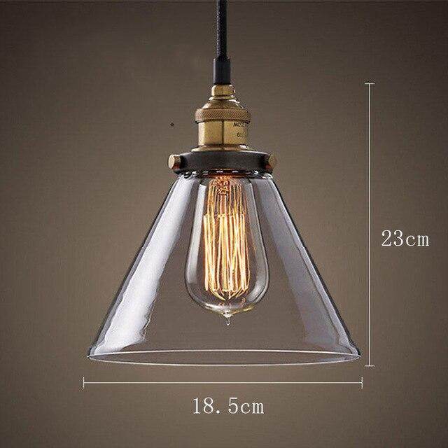 Simple American glass chandelier affordable retro industrial wind cafe bar single head restaurant lighting