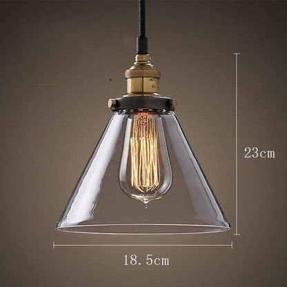 Simple American glass chandelier affordable retro industrial wind cafe bar single head restaurant lighting