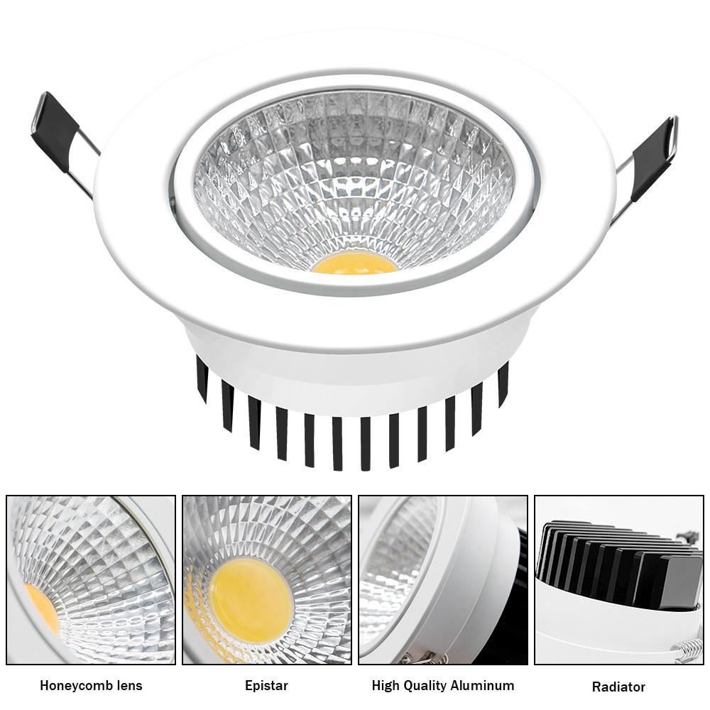 1 Super Bright Recessed LED Dimmable Downlight COB 6W 9W 12W 15W LED Spot light LED decoration Ceiling Lamp