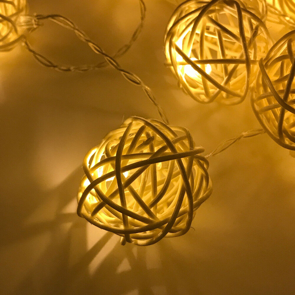 USB 2M 20 leds New Year Christmas Decorations LED Sepak Takraw Lights Decoration Rattan Ball String Lights Fairy Lights navidad