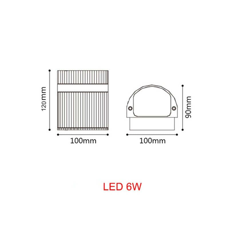 Modern LED Wall Light Outdoor IP65 Waterproof Aluminum Black Wall Lamps Porch Garden Lamp 6W 12W 110V 220V Sconce Luminaire