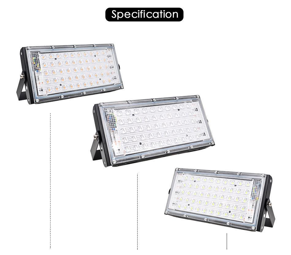 Led Floodlight 50W Waterproof IP65 Outdoor LED Reflector Light Garden Lamp AC Spotlight Street Lighting