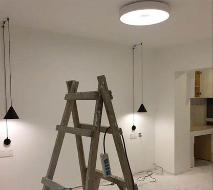 Modern Pendant Lamp Light Black Metal Long Wire Simple Shape Kitchen Bar Hanging Lamp Bedside Suspension Lighting Creative Lamp