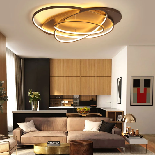 Coffee&White Body Modern Led Ceiling Lights AC Art Decoration LED Ceiling Lamp For Living Room Bedroom Dining Room Lamp