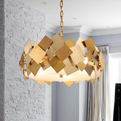 Modern Gold Stainless Steel Pendant Light Luxury Living Room Dinning Room Lustre Pendent American Simple Metal Hanging Light