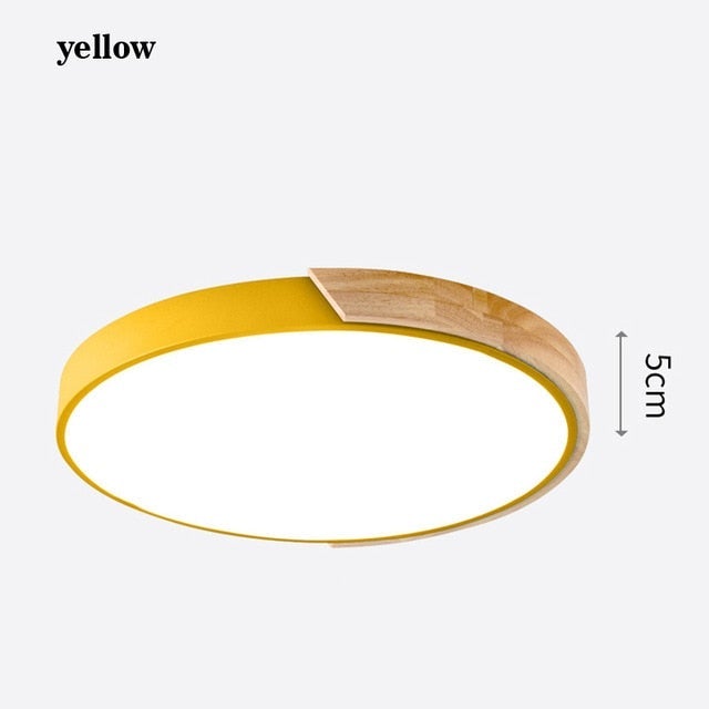 LED Ceiling Lights Ultra Thin Modern Ceiling Lamp Nordic Dimmable Wood Livingroom Bedroom Round Light Fixture Surface Mounted