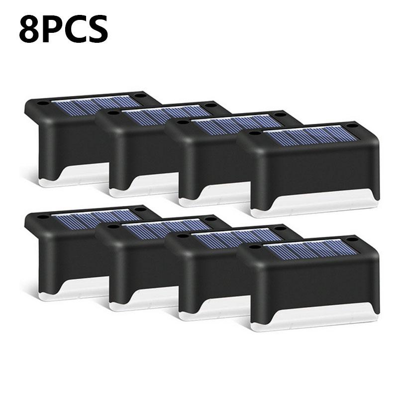 6/8pcs LED Solar Lamp Path Stair Outdoor Waterproof Wall Light Garden Landscape Step Stair Deck Lights Balcony Fence Solar Light