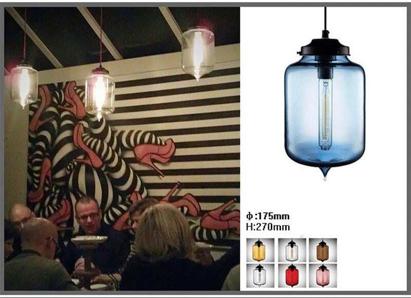 Modern Loft E27 Glass Bowl Pendant Lights Colorful Simple Hanging Lamps For Kitchen Living Room Bedroom Restaurant Hotel Room