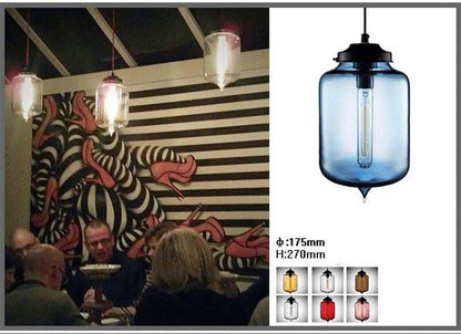 Modern Loft E27 Glass Bowl Pendant Lights Colorful Simple Hanging Lamps For Kitchen Living Room Bedroom Restaurant Hotel Room