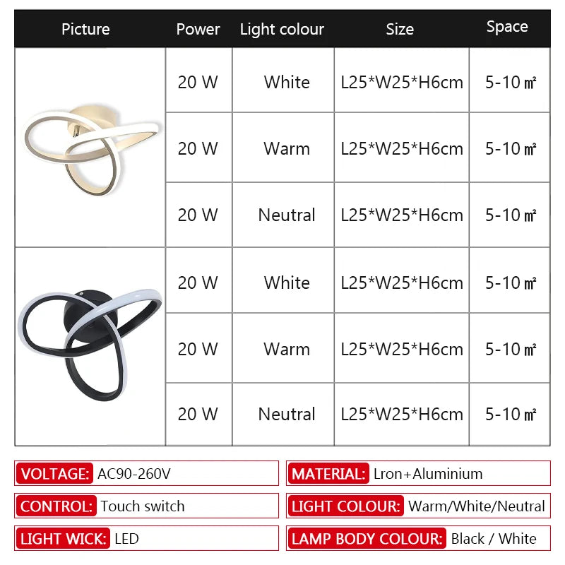 LED 20W Aisle Ceiling Light Modern Home Lighting LED Surface Mounted Light Staircase Balcony Light