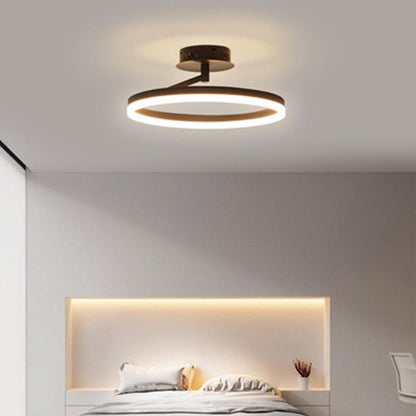 Black and White LED Ceiling Lamp Bedroom Lamp Modern Simple Living Room Net Red Room Round