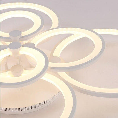 Modern LED Rings Ceiling Lamp For Kitchen Living Room Study Room Bedroom Dimmable+Remote Control   Geometry  Fixtures
