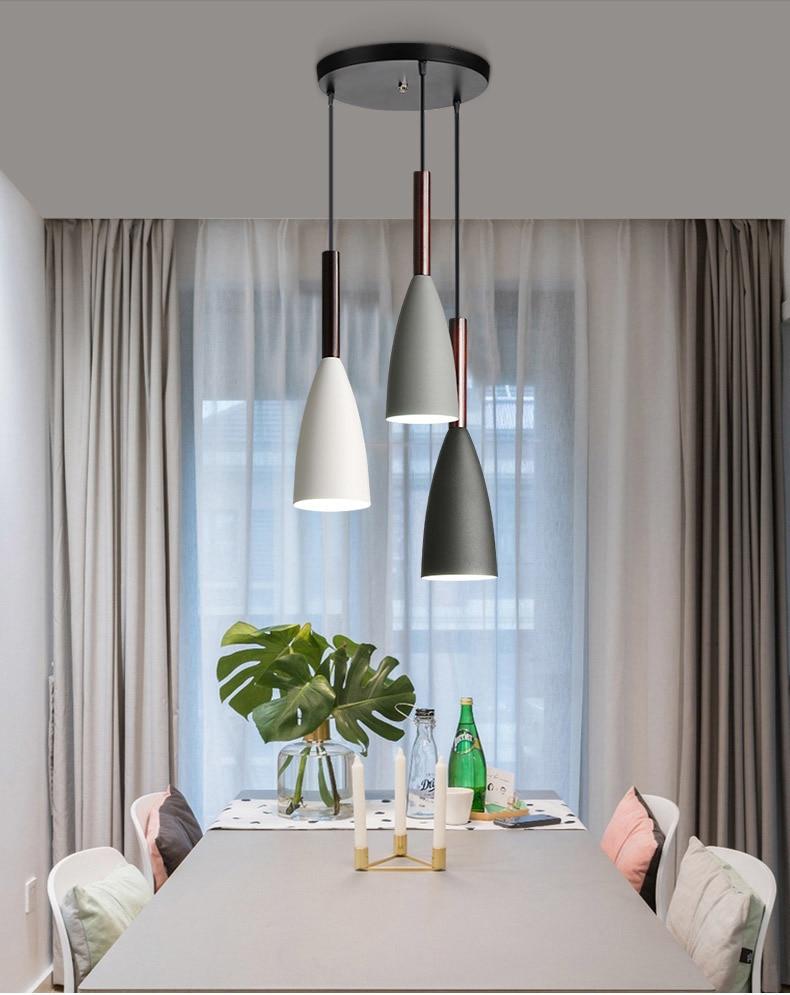 Wood Pendant Lights E27 LED Modern Hanglamp Nordic Lamp Living Room Restaurants Kitchen Dining Bar Droplight