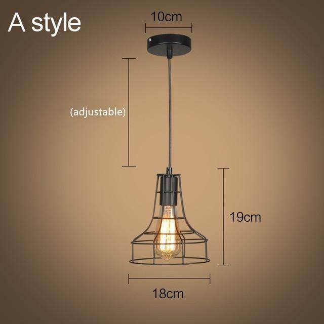 modern cage pendant light iron minimalist retro Scandinavian loft pyramid pendant lamp metal Hanging Lamp E27 Indoor ZDD0011