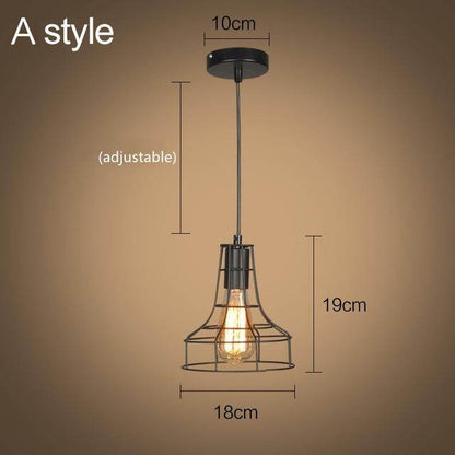 modern cage pendant light iron minimalist retro Scandinavian loft pyramid pendant lamp metal Hanging Lamp E27 Indoor ZDD0011