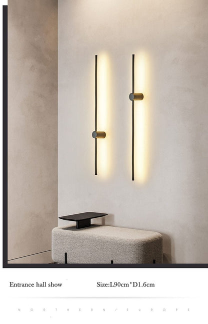 Modern LED Wall Lamp Long Hanging Lights Simple Nordic Living Room Sofa Background Wall Light Bedroom Bedside Floor Lamp