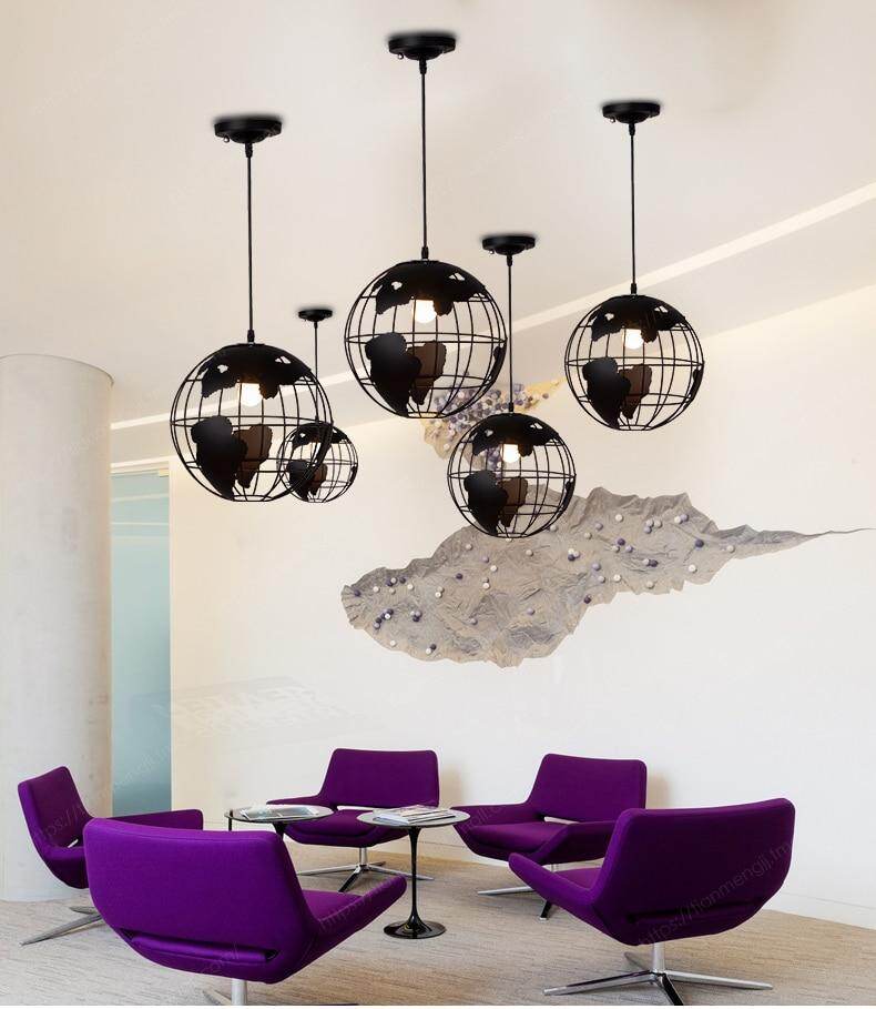 Modern Globe Pendant Lights Black/White Pendant Lamps for Bar/Restaurant Hollow Ball Ceiling Fixtures Pendant Light Globes