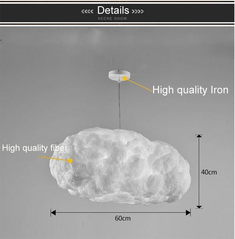 Nordic Clouds Pendant Lights Silk Lamp Dark Clouds Hanglamp Personality Decorate Hanging Light For Hotel Lobby Restaurant