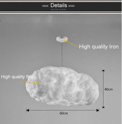 Nordic Clouds Pendant Lights Silk Lamp Dark Clouds Hanglamp Personality Decorate Hanging Light For Hotel Lobby Restaurant