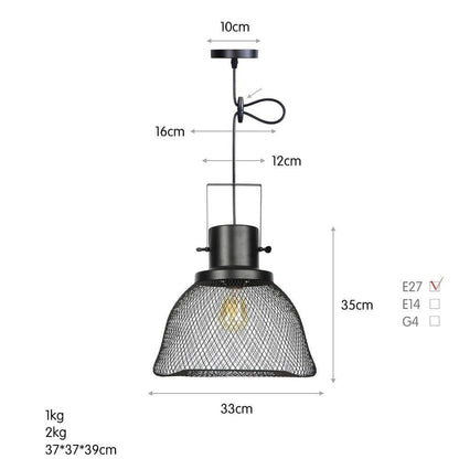 American Retro Iron Mesh Chandelier