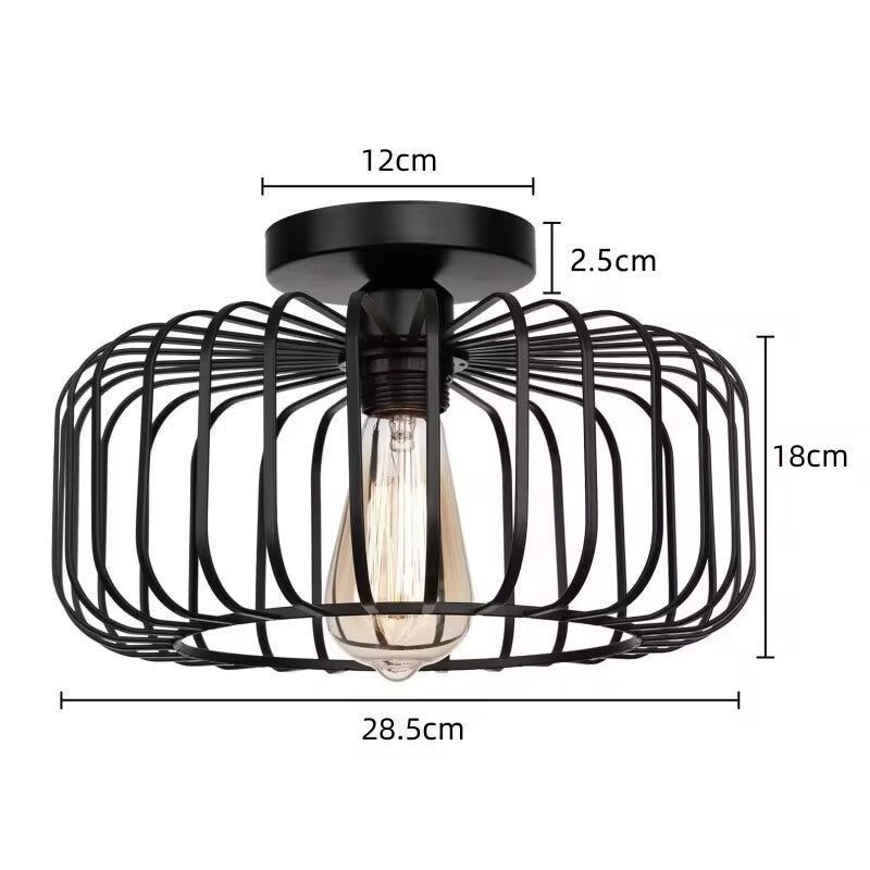 Simple Birdcage Indoor Ceiling Lamp Bedroom Living Room chandelier Ceiling Light E26 Restaurant Lamps Decorative Fixtures Black