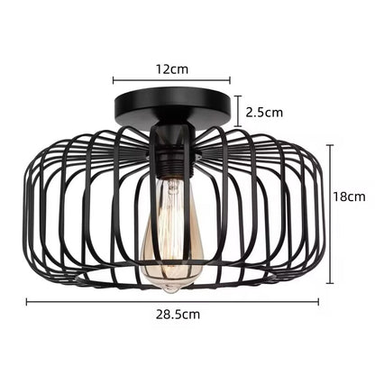Simple Birdcage Indoor Ceiling Lamp Bedroom Living Room chandelier Ceiling Light E26 Restaurant Lamps Decorative Fixtures Black