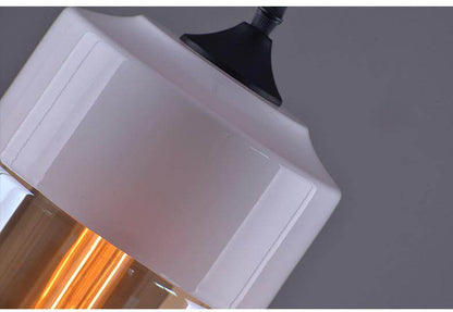 Metal Industrial Glass Pendant Light Black Loft Bar Counter Dining Room Personality Creative Glass Ceiling Hanging Lamp