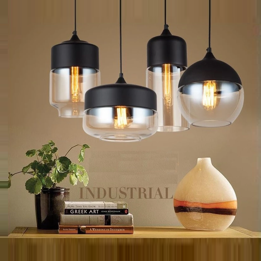 Glass Nordic Modern Pendant Lamp Dinning Room Bar Cafe Loft Vintage Light Hanging Lights Industrial Lighting Fixtures LED