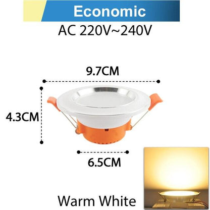 LED Downlight 3W 5W 10W 15W Round Silver White Ultra Thin Aluminum Round Recessed LED Spot Lighting