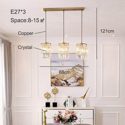 Modern Pendant Lamp Dining Crystal Pendant Lights For Bar Minimalist Crystal Lamp Bedroom Bedside Light Crystal Fixtures Kitchen