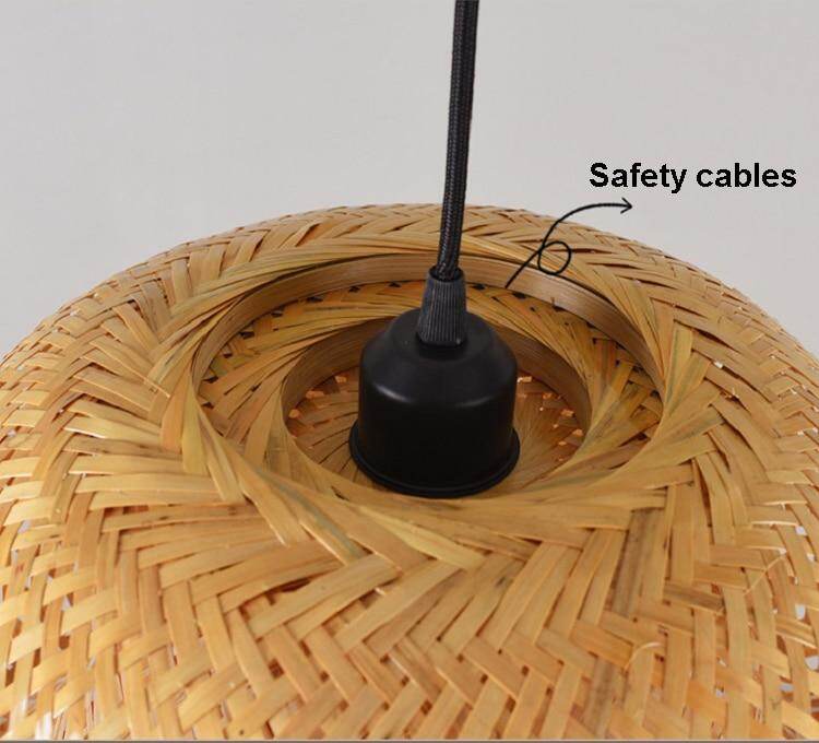 Modern Bamboo Hand Knitted Pendant Lamp For Dinning Living Room