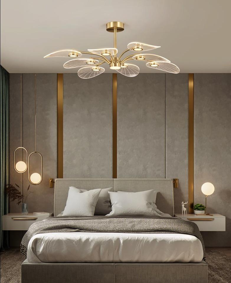 Light Luxury Living Room All Copper Chandelier Post-modern Creative Study Lamp