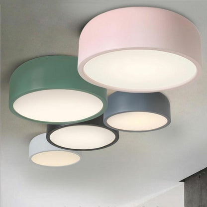 LED E27 Round Modern Ceiling Lamp Fixture Nordic Home Office Living Room Bedroom Aluminium Ceiling Lighting