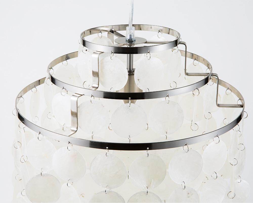 Modern Nordic White Natural Seashell Hanging Pendant Lamp Fixture E27 LED Lights For Home Deco Bedroom Living Room Restaurant