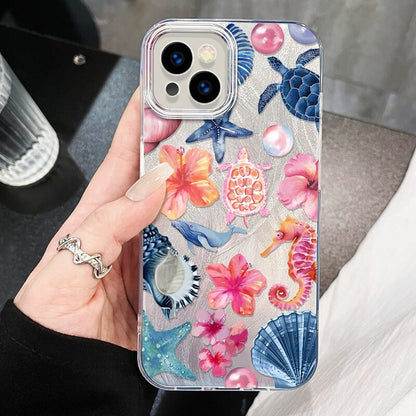 Sea Turtle Phone Case For iPhone 17 16 15 14 13 12 11 Pro Max 16E XS X XR 7 8 Plus Cute Marine organism Pattern Cover