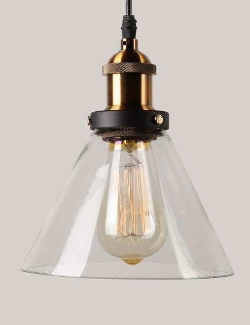 Vintage Glass Pendant Lights Loft Hang Lamp Smoky Grey Hanging Light