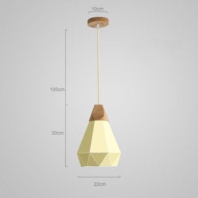 Modern minimalist design pendant lamp Nordic creative colorful led lamp home lighting bar restaurant iron solid wood lamp living