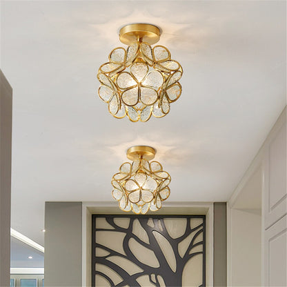 Europe Colorful Flower Glass Ceiling Lamp E26/27 LED Indoor Lamp Modern Restaurant Dining Room Bar Cafe Shop Lighting Fixture
