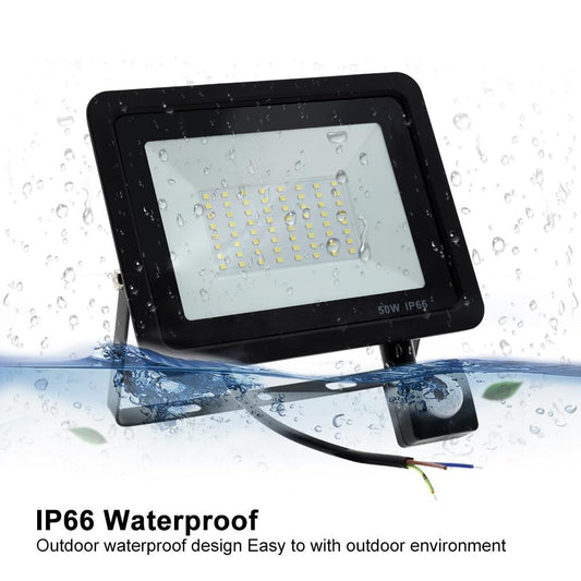 LED FloodLight PIR Motion Sensor Reflector LED Flood Light Waterproof IP66 Spotlight Wall Outdoor Lighting White Warm White
